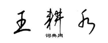 梁錦英王耕水草書個性簽名怎么寫