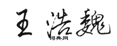 駱恆光王浩魏行書個性簽名怎么寫