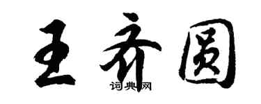 胡問遂王齊圓行書個性簽名怎么寫