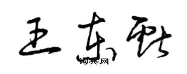 曾慶福王東獻草書個性簽名怎么寫