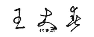 駱恆光王大春草書個性簽名怎么寫