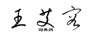 梁錦英王艾容草書個性簽名怎么寫