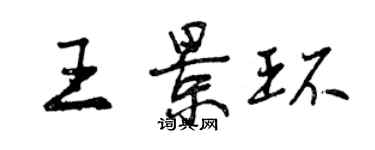 曾慶福王景環行書個性簽名怎么寫