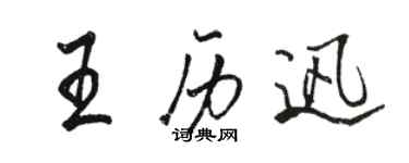 駱恆光王歷迅行書個性簽名怎么寫