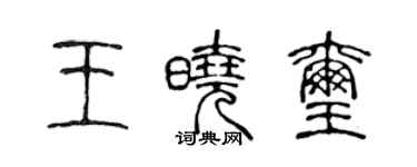 陳聲遠王曉璽篆書個性簽名怎么寫