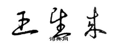 曾慶福王望來草書個性簽名怎么寫