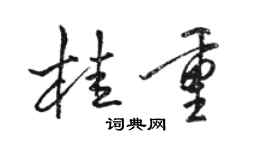 駱恆光桂重行書個性簽名怎么寫