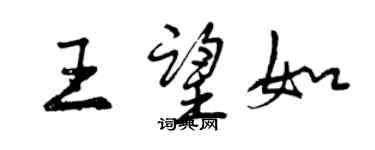 曾慶福王望如行書個性簽名怎么寫