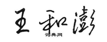 駱恆光王和澎行書個性簽名怎么寫