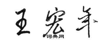 駱恆光王宏年行書個性簽名怎么寫
