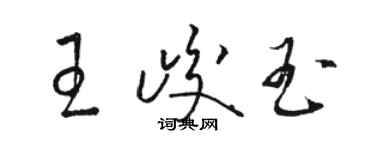 駱恆光王峻玉草書個性簽名怎么寫