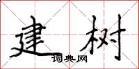 侯登峰建樹楷書怎么寫