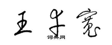 梁錦英王幸寬草書個性簽名怎么寫