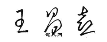 駱恆光王昌喜草書個性簽名怎么寫