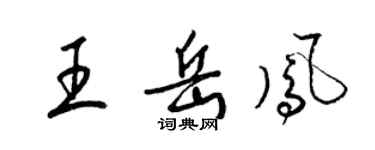 梁錦英王岳鳳草書個性簽名怎么寫