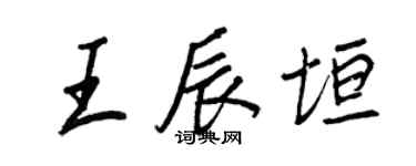 王正良王辰垣行書個性簽名怎么寫