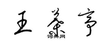 梁錦英王葉亭草書個性簽名怎么寫