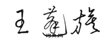 駱恆光王蓬旗草書個性簽名怎么寫