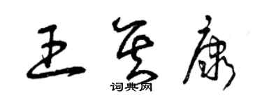 曾慶福王其康草書個性簽名怎么寫