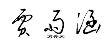 梁錦英賈雨涵草書個性簽名怎么寫