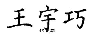 丁謙王宇巧楷書個性簽名怎么寫
