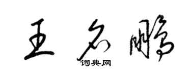 梁錦英王名鵬草書個性簽名怎么寫