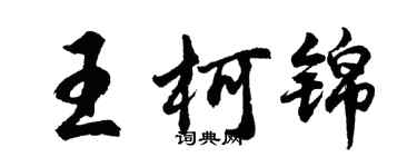 胡問遂王柯錦行書個性簽名怎么寫