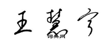梁錦英王慧寧草書個性簽名怎么寫