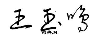曾慶福王玉鳴草書個性簽名怎么寫