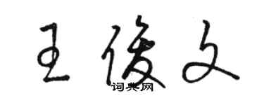 駱恆光王俊文草書個性簽名怎么寫