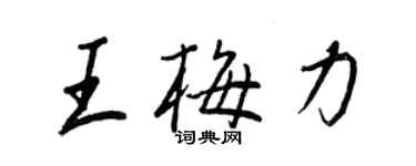 王正良王梅力行書個性簽名怎么寫