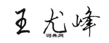 駱恆光王尤峰行書個性簽名怎么寫