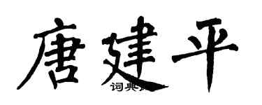 翁闓運唐建平楷書個性簽名怎么寫