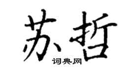 丁謙蘇哲楷書個性簽名怎么寫
