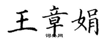 丁謙王章娟楷書個性簽名怎么寫