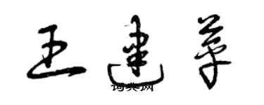 曾慶福王建苹草書個性簽名怎么寫