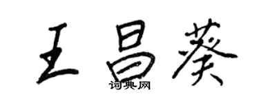 王正良王昌葵行書個性簽名怎么寫