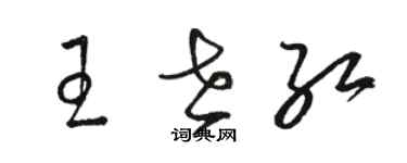 駱恆光王世紅草書個性簽名怎么寫