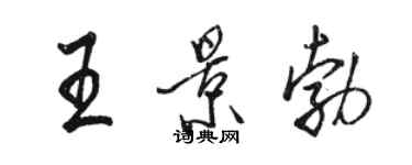 駱恆光王景勃行書個性簽名怎么寫