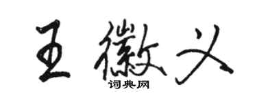 駱恆光王徽義行書個性簽名怎么寫