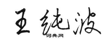 駱恆光王純波行書個性簽名怎么寫