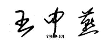 朱錫榮王中燕草書個性簽名怎么寫