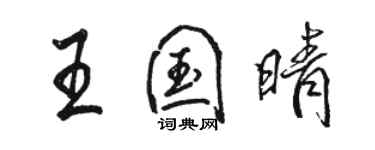 駱恆光王國晴行書個性簽名怎么寫