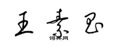 梁錦英王素昌草書個性簽名怎么寫