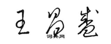 駱恆光王昌盛草書個性簽名怎么寫