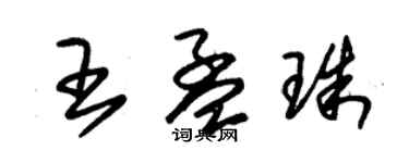 朱錫榮王孟珠草書個性簽名怎么寫