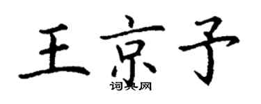 丁謙王京予楷書個性簽名怎么寫