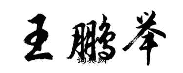 胡問遂王鵬舉行書個性簽名怎么寫