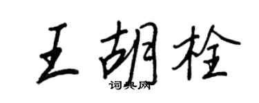 王正良王胡栓行書個性簽名怎么寫