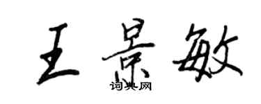 王正良王景敏行書個性簽名怎么寫